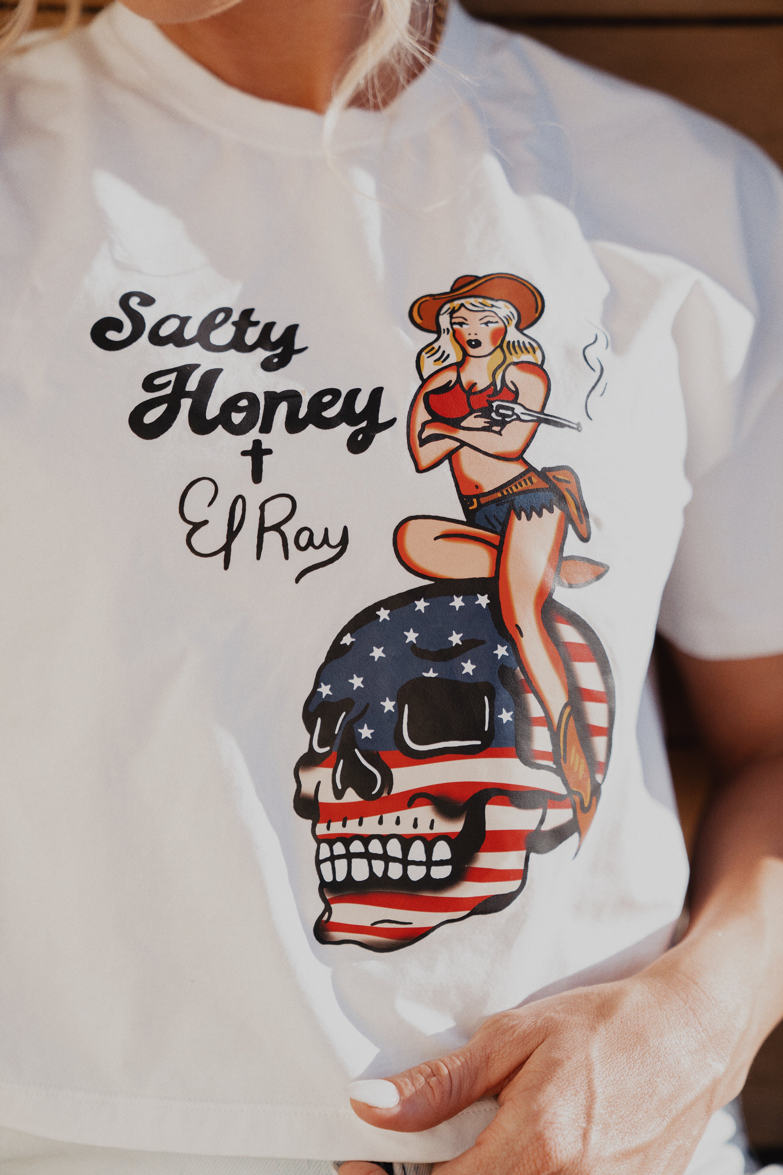 BALANCE TEE: EL RAY X SALTY HONEY in AMERICAN DREAM