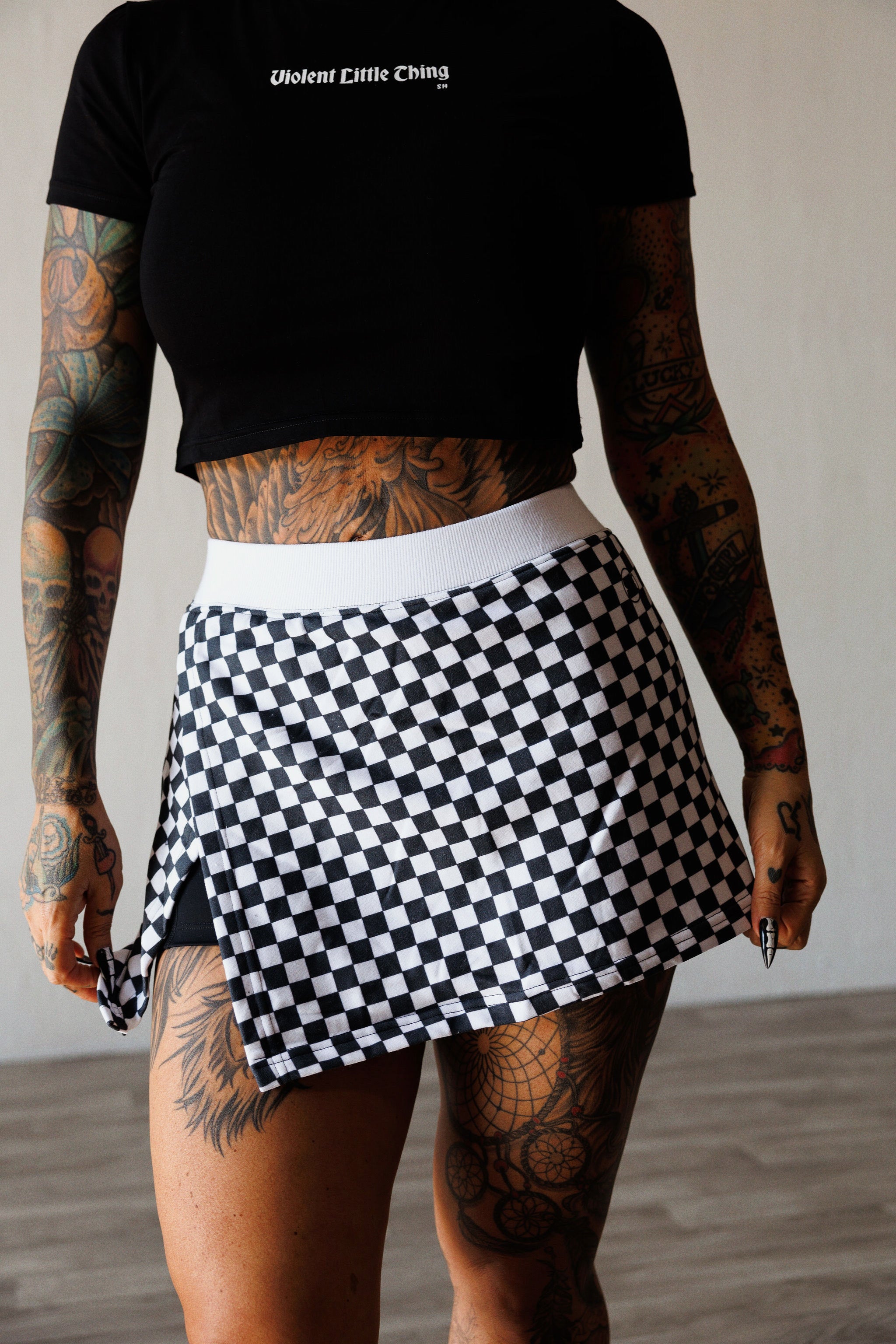 FUNCTION SKORT: B&W CHECK