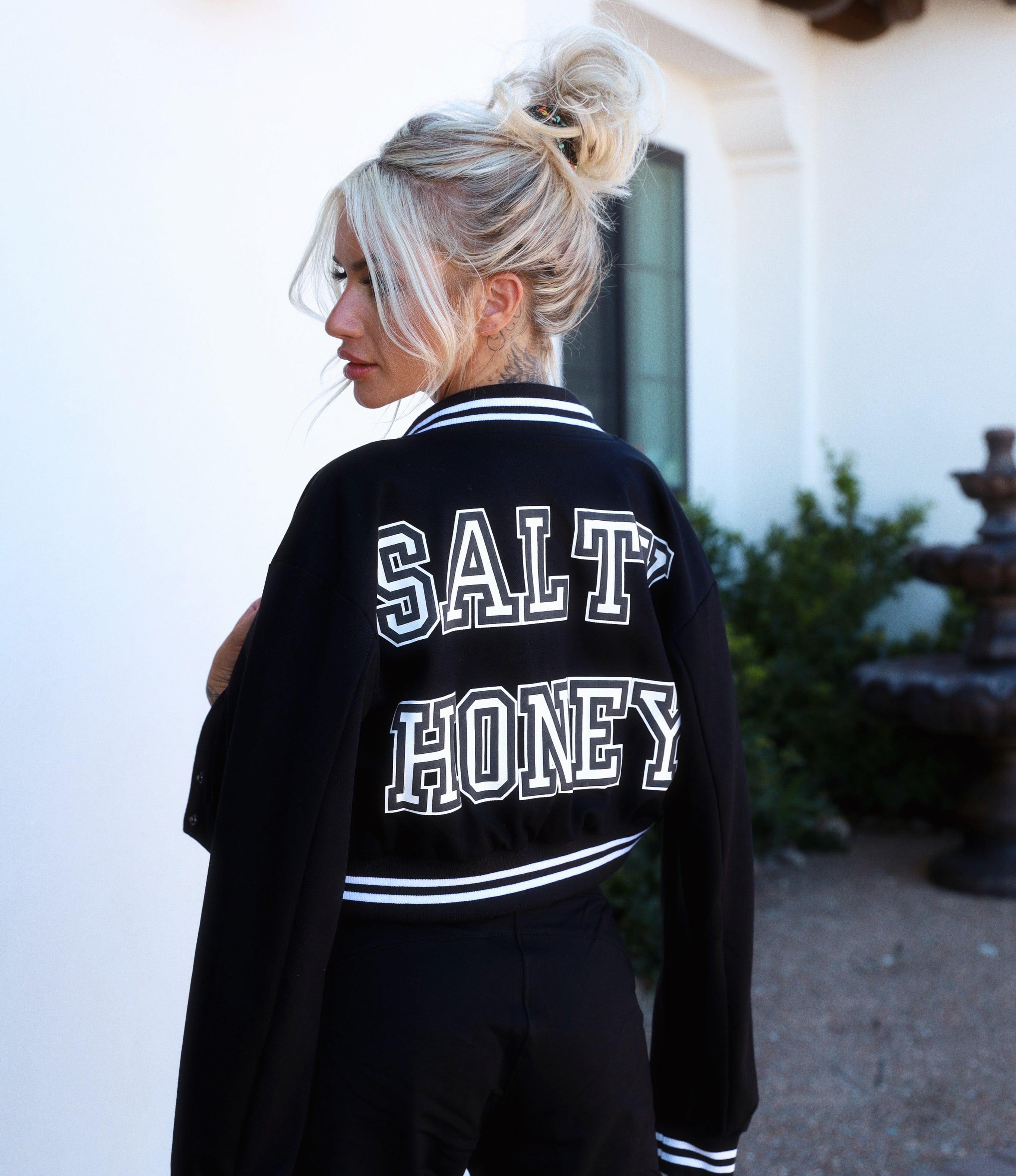 VARSITY JACKET in BLACK