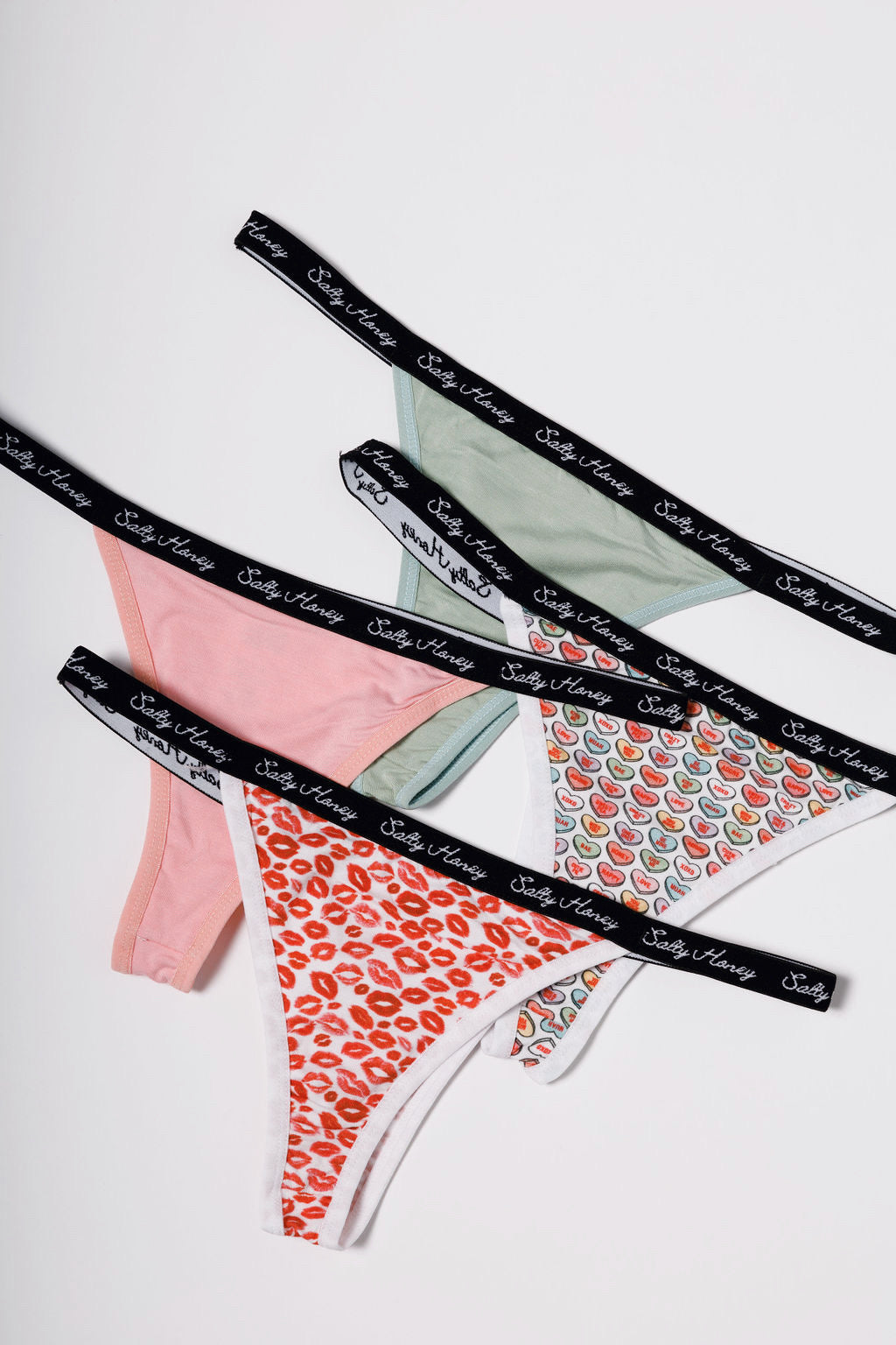 XXL ONLY | STRIPPED BANDED THONG (4 PACK) in XOXO