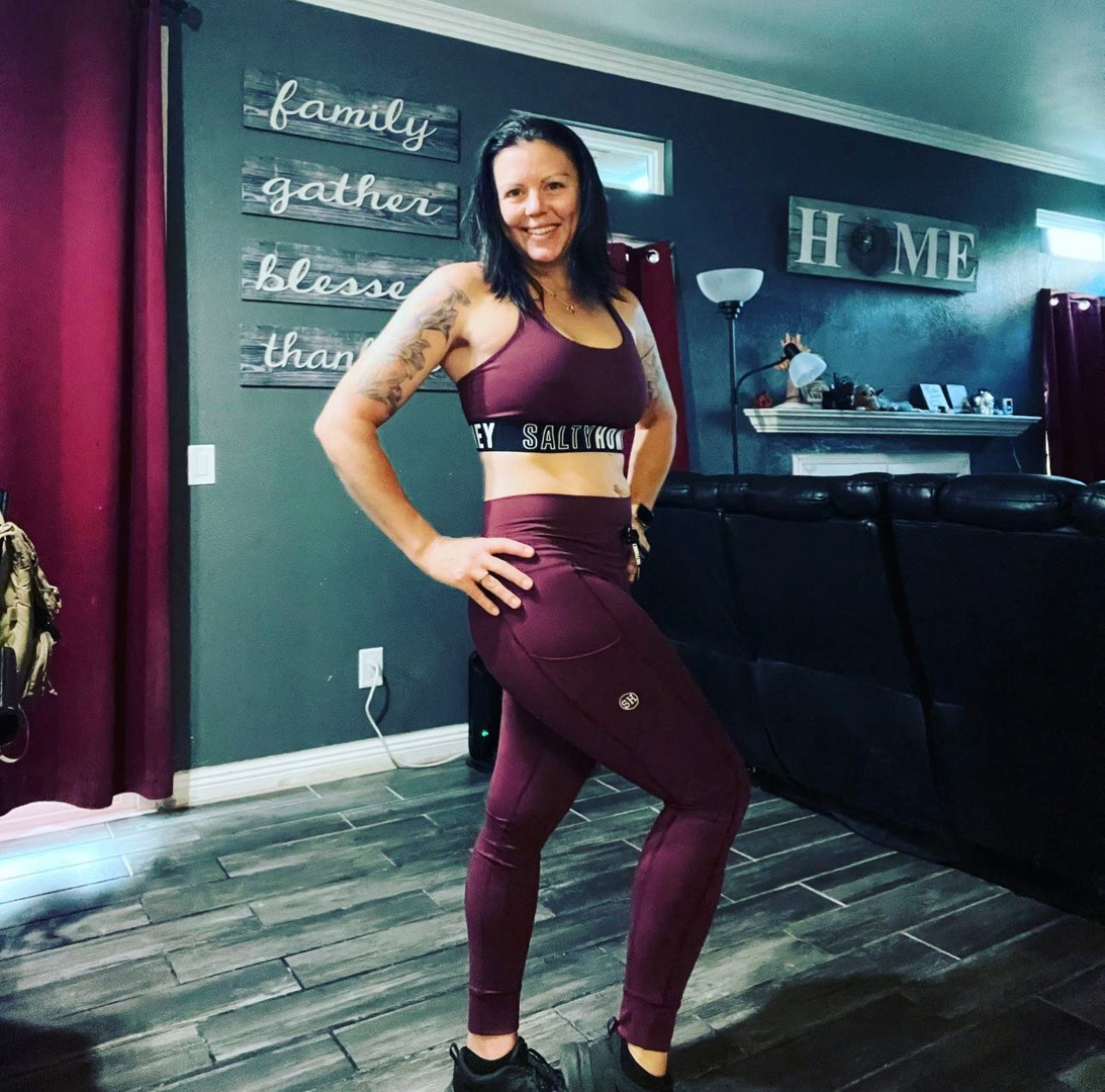 BANDED BRA in MAROON