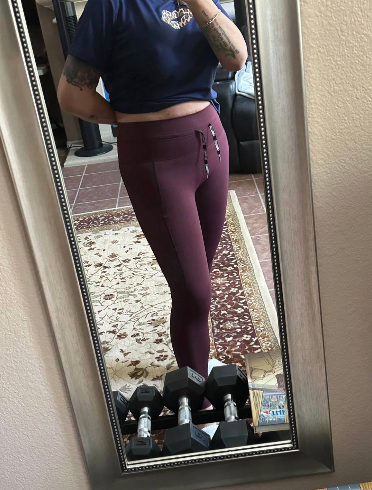 CUFFED LEGGING in MAROON *XXL ONLY