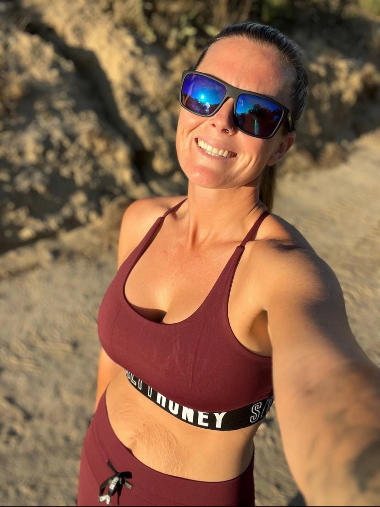 BANDED BRA in MAROON