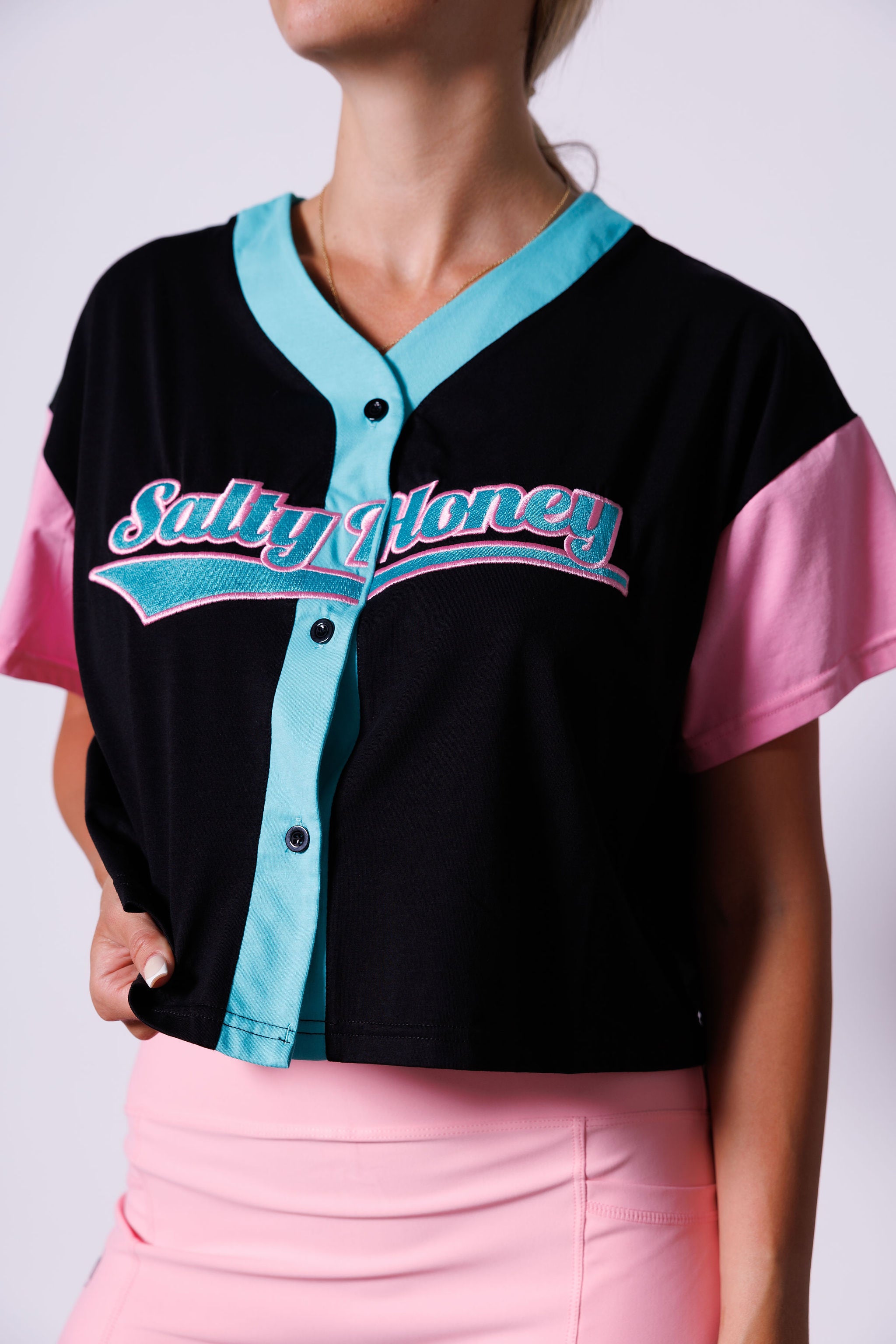 HOME RUN JERSEY TEE: CROP