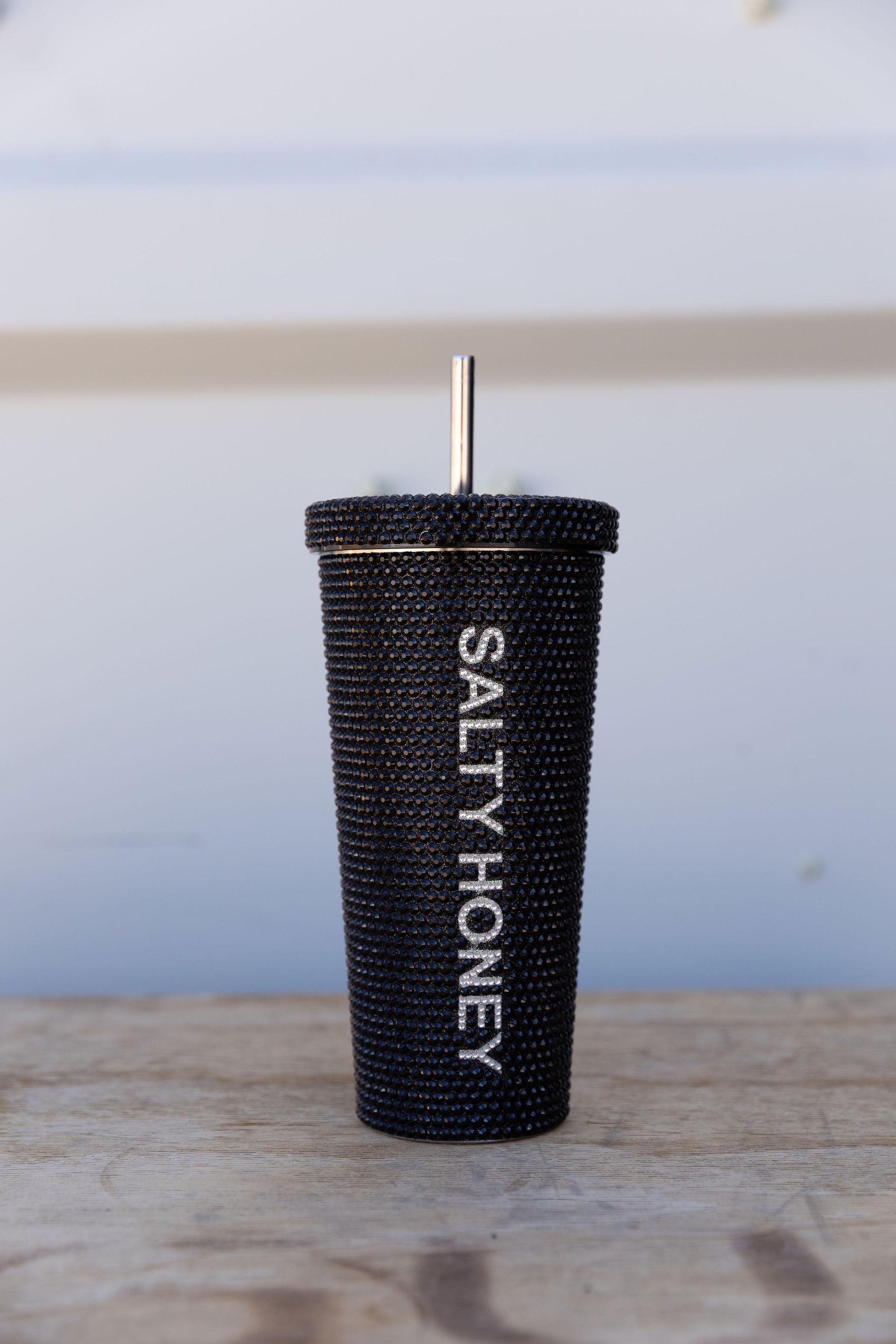HI BEAUTIFUL 20 oz rhinestone tumbler in BLACK