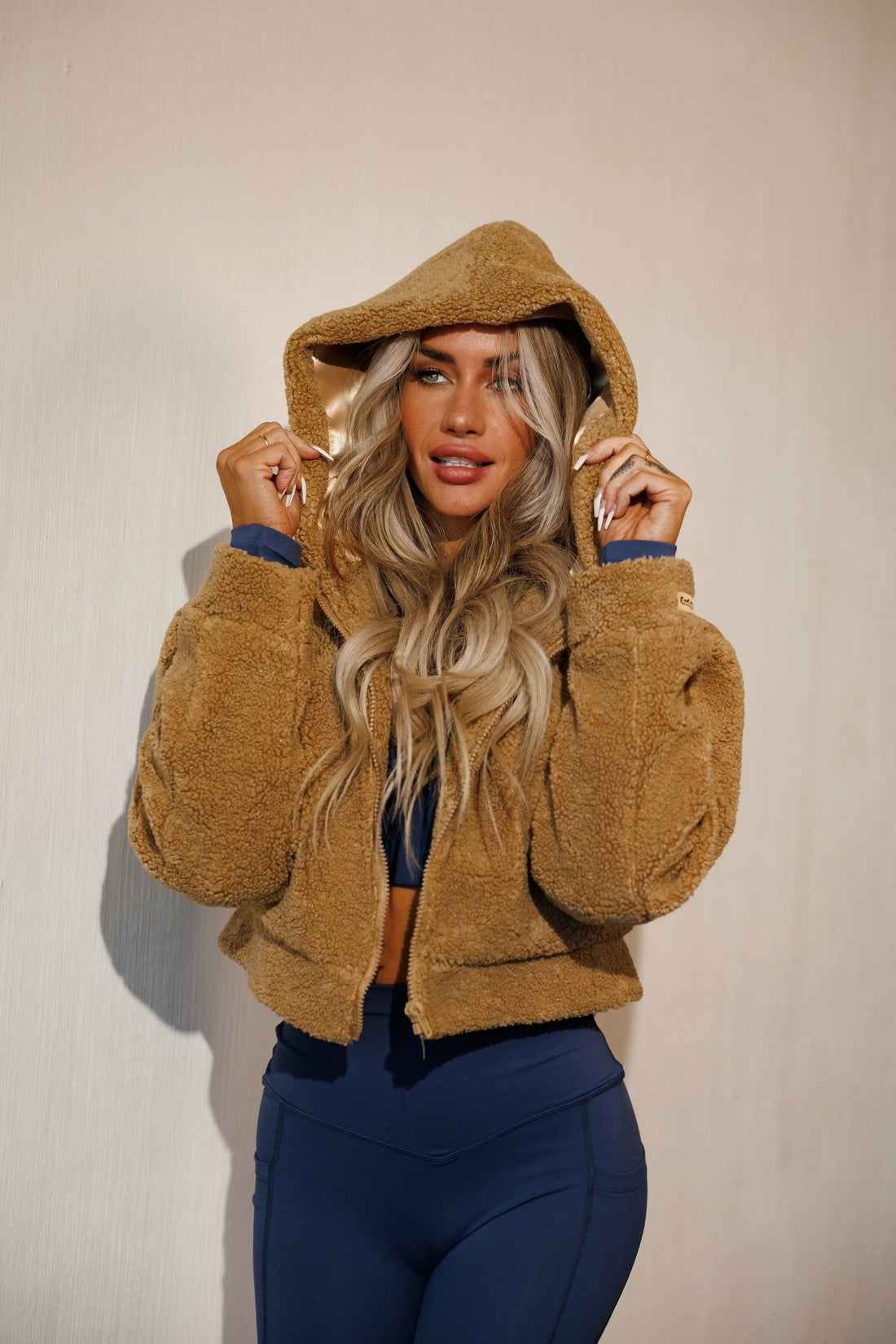 TEDDY VARSITY JACKET: NEUTRAL