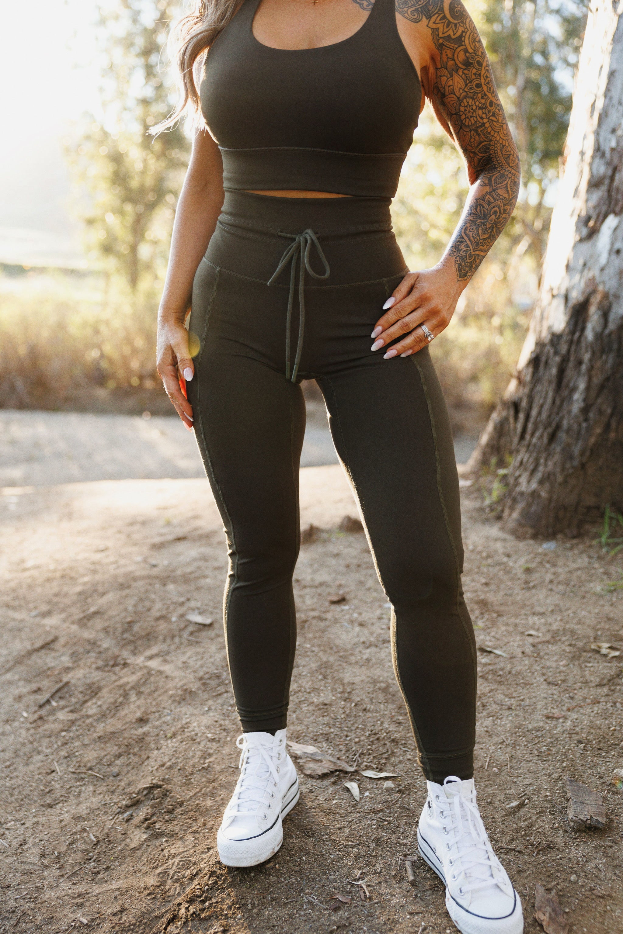 CUFFED LEGGING: OLIVE