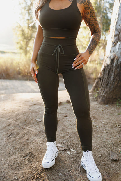 CUFFED LEGGING: OLIVE