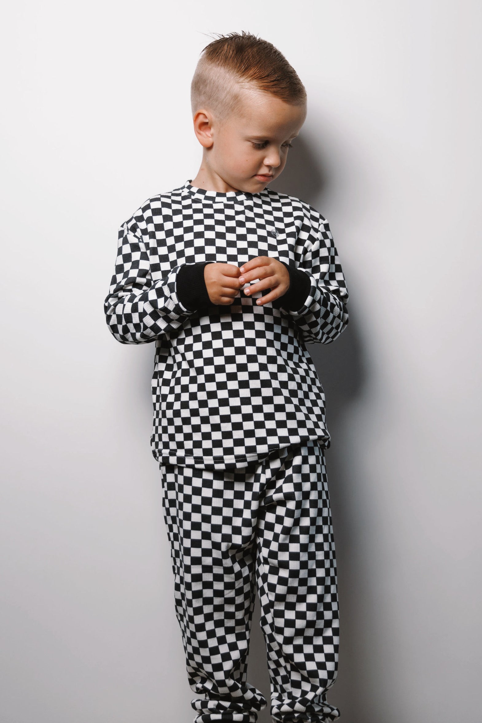 KIDS SWEET DREAM SET in BLACK & WHITE CHECKERED