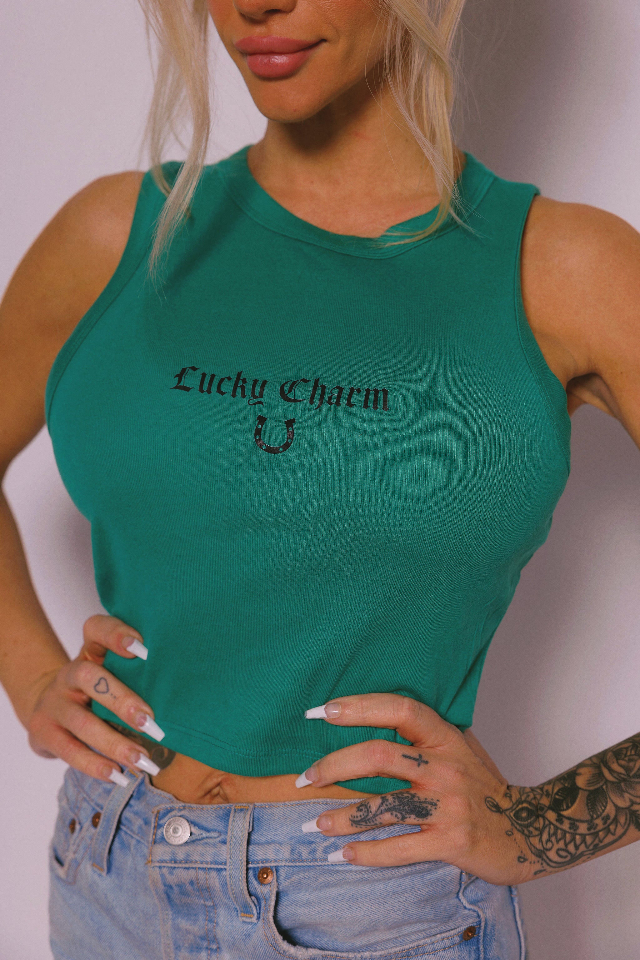 CROPPED TANK: LUCKY CHARM