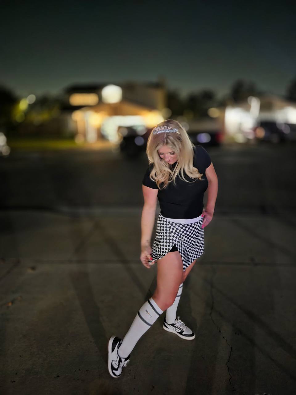 FUNCTION SKORT: B&amp;W CHECK