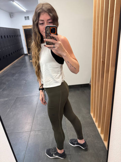 CUFFED LEGGING: OLIVE
