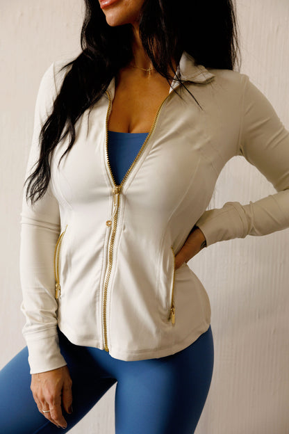 POWERFIT ZIP UP: IVORY