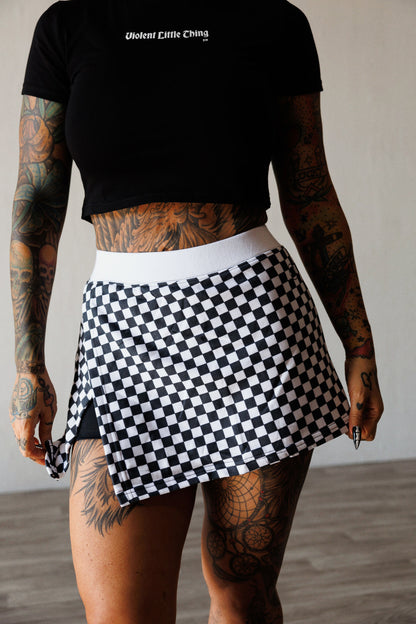FUNCTION SKORT: B&amp;W CHECK