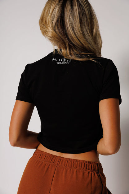 CLASSIC CROP TEE: BLACK