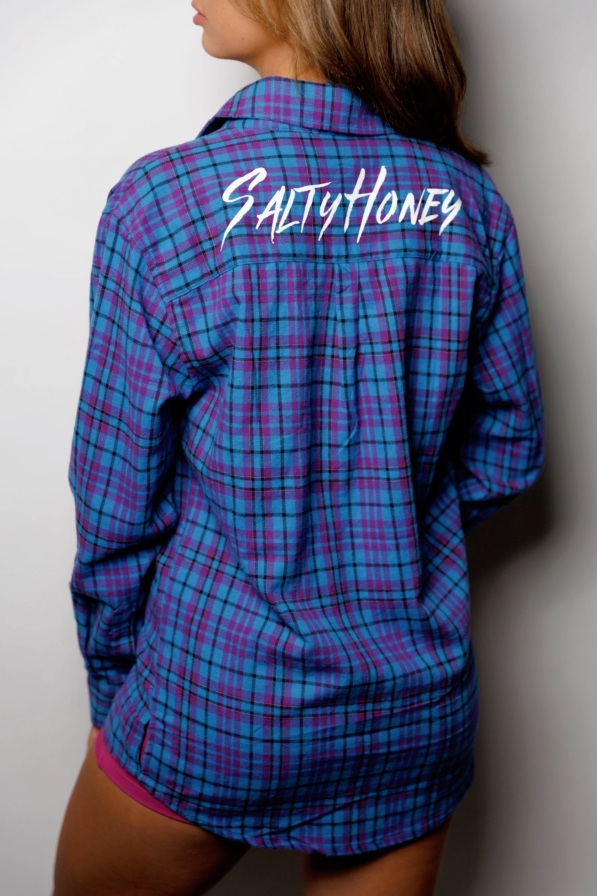 ALPHA OVERSIZED FLANNEL in BLUE/PURPLE