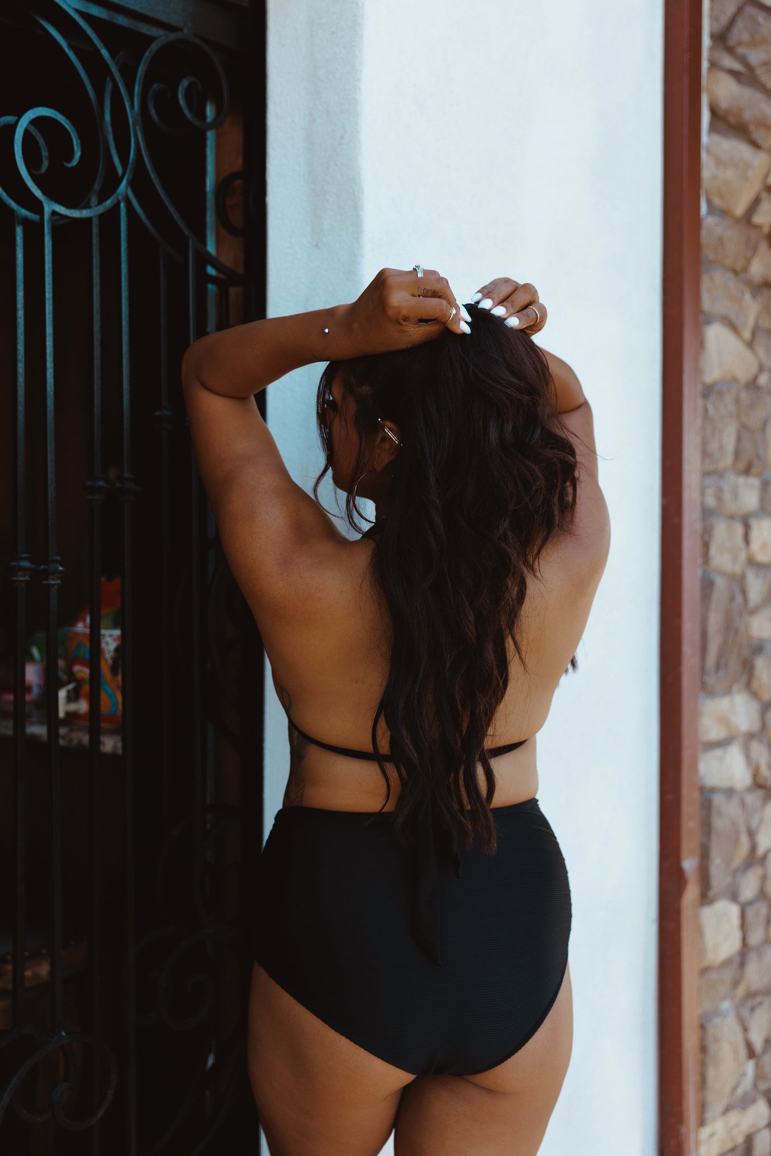 ❗️3XL ONLY!❗️PUCKERED BOTTOM in RIBBED BLACK