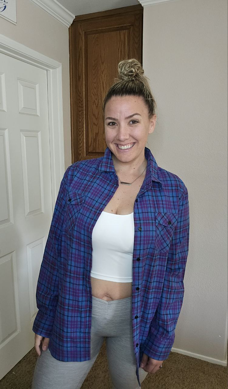 ALPHA OVERSIZED FLANNEL in BLUE/PURPLE