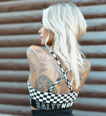 BANDED BRA: CHECKERED